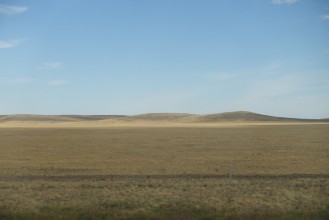 Kazakhstan steppe by train